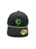 Tradition Black and Bright Green Paint Drip Hat