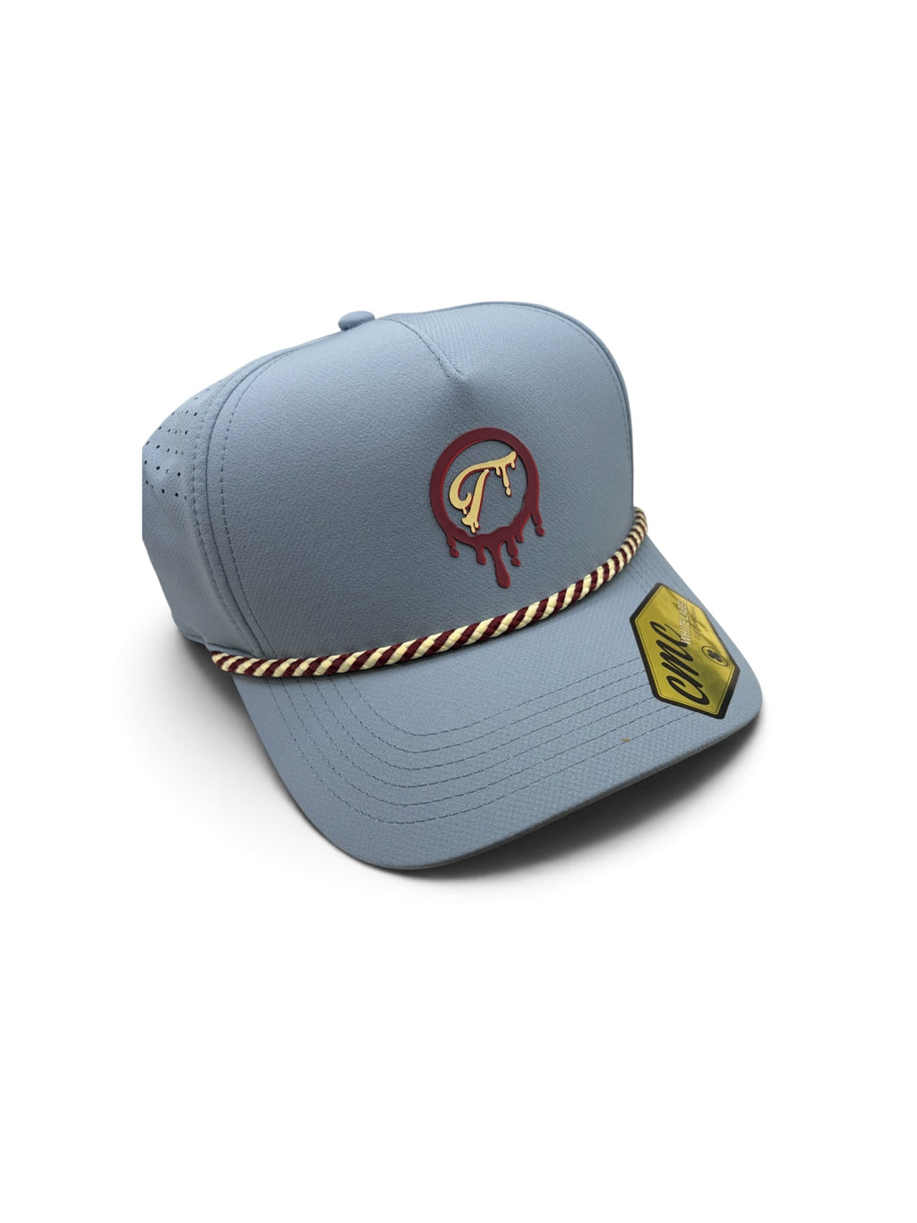 Tradition Paint Drip Dusty Blue and Pale Yellow Hat