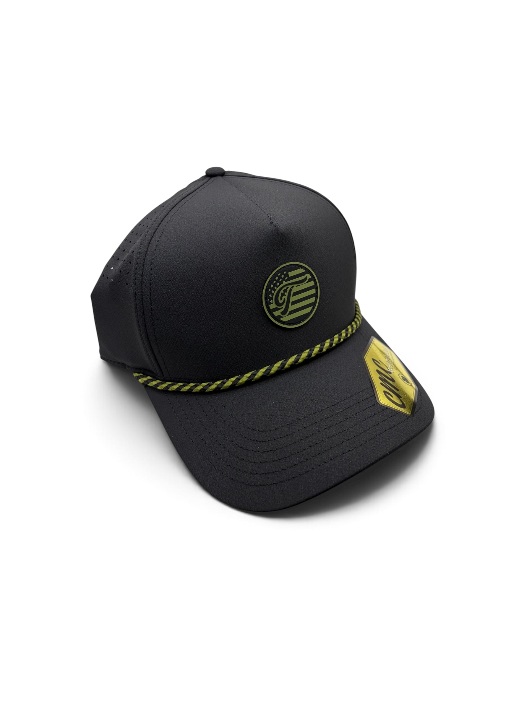 Military Salute US Army Black and Green Rubber Patch Hat