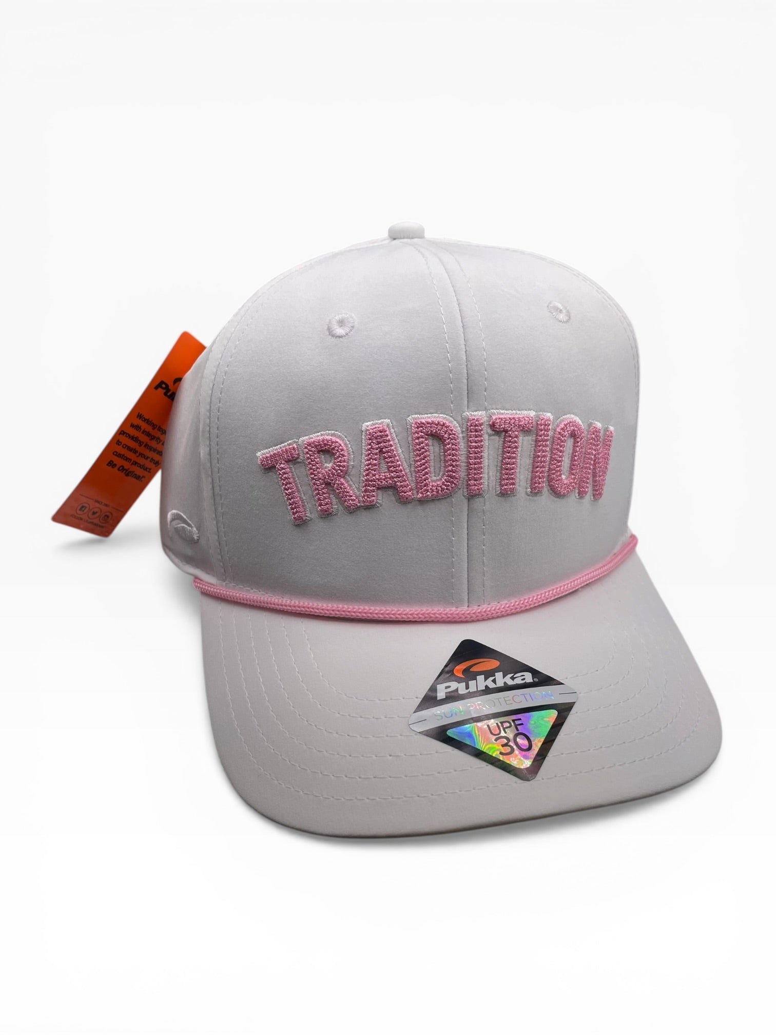 Pink on White TRADITION Pukka Hat