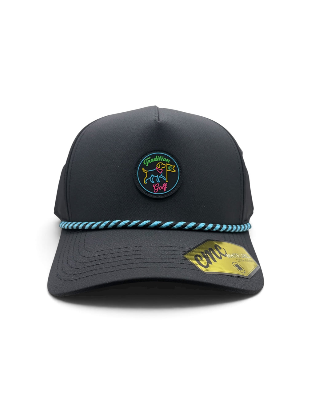 Black Neon Dog Rubber Patch Hat