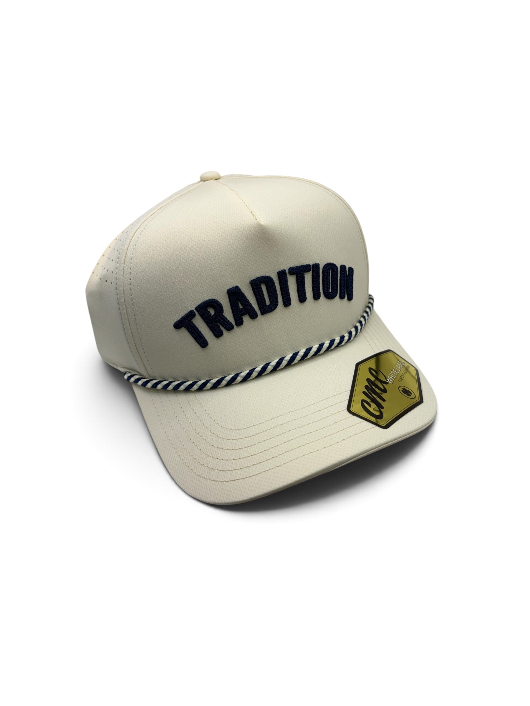 Tradition Pale Yellow and Navy Rope Hat