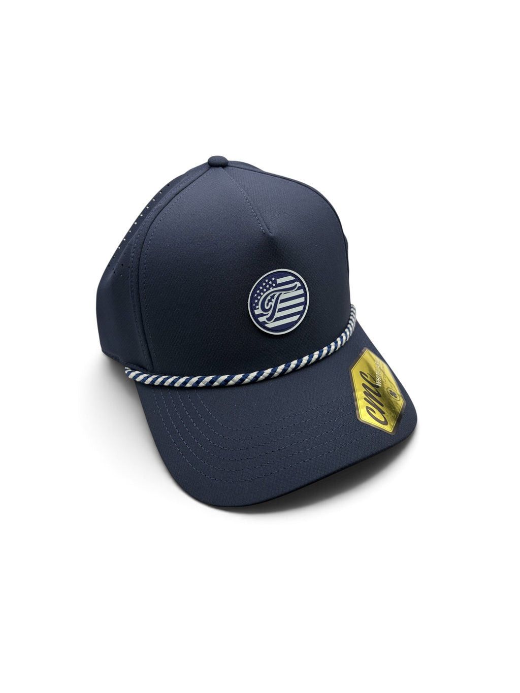 Military Salute US Navy Edition Navy Blue and Silver Rubber Patch Hat