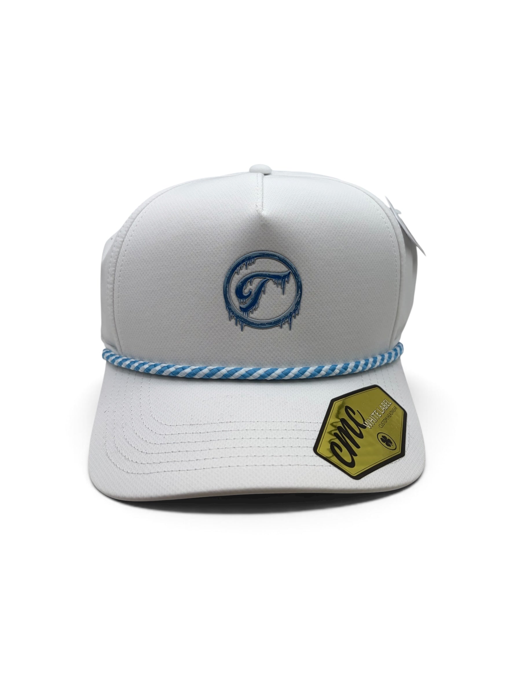 Tradition White Frozen Iced Out Rubber Patch Logo Hat