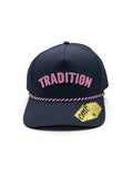 Tradition Navy and Light Pink Rope Hat