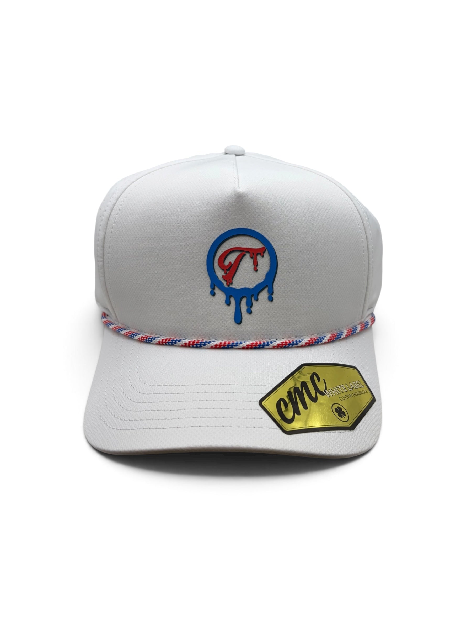 Tradition Paint Drip White Blue and Red Hat