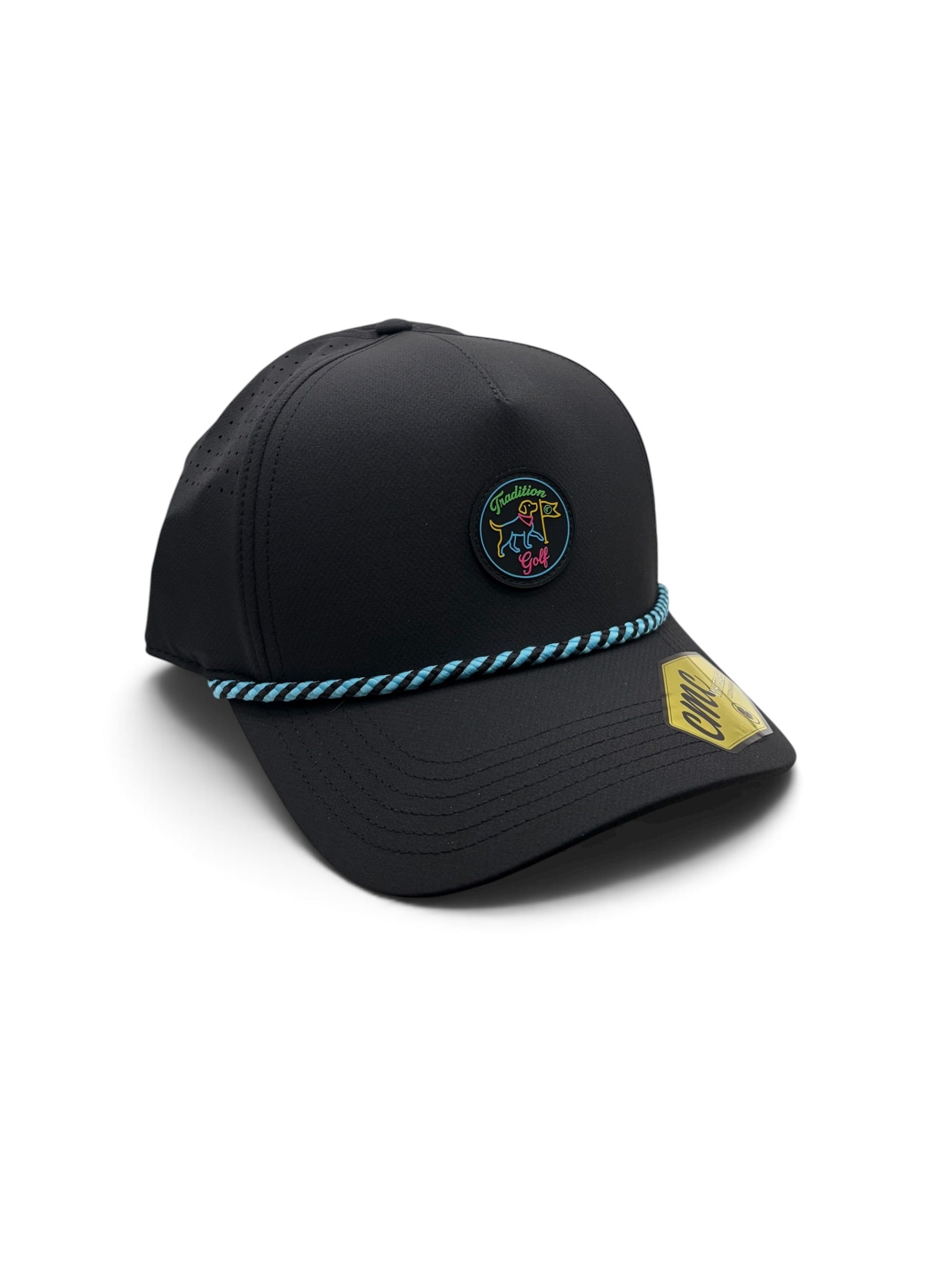 Black Neon Dog Rubber Patch Hat