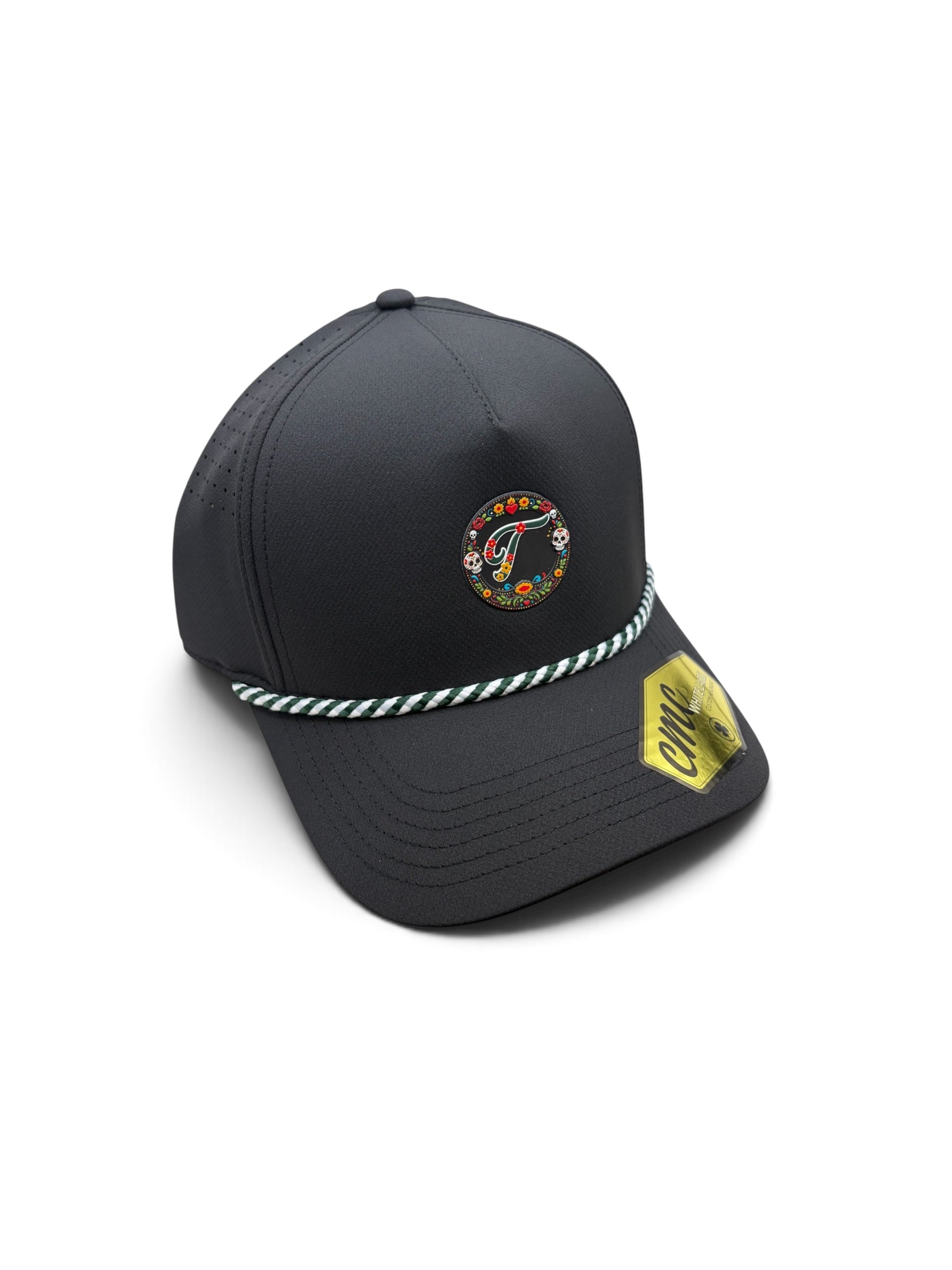 Tradition Black Sugar Skull Patch Hat