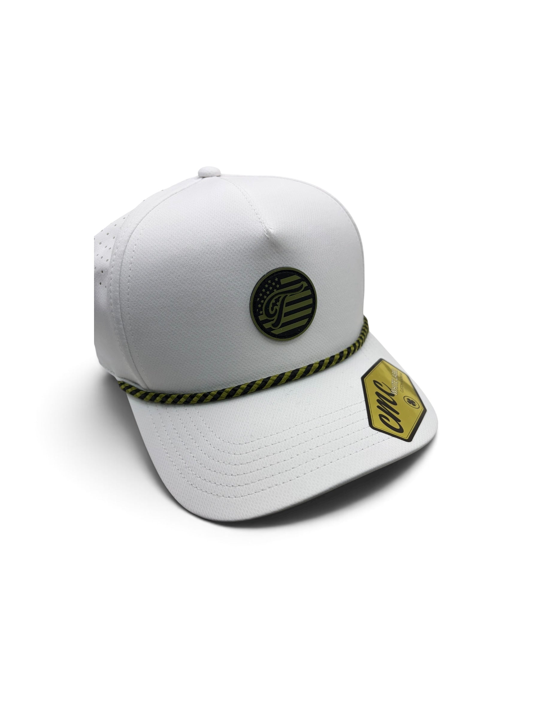 Military Salute US Army Edition White Blavk and Green Rubber Patch Hat