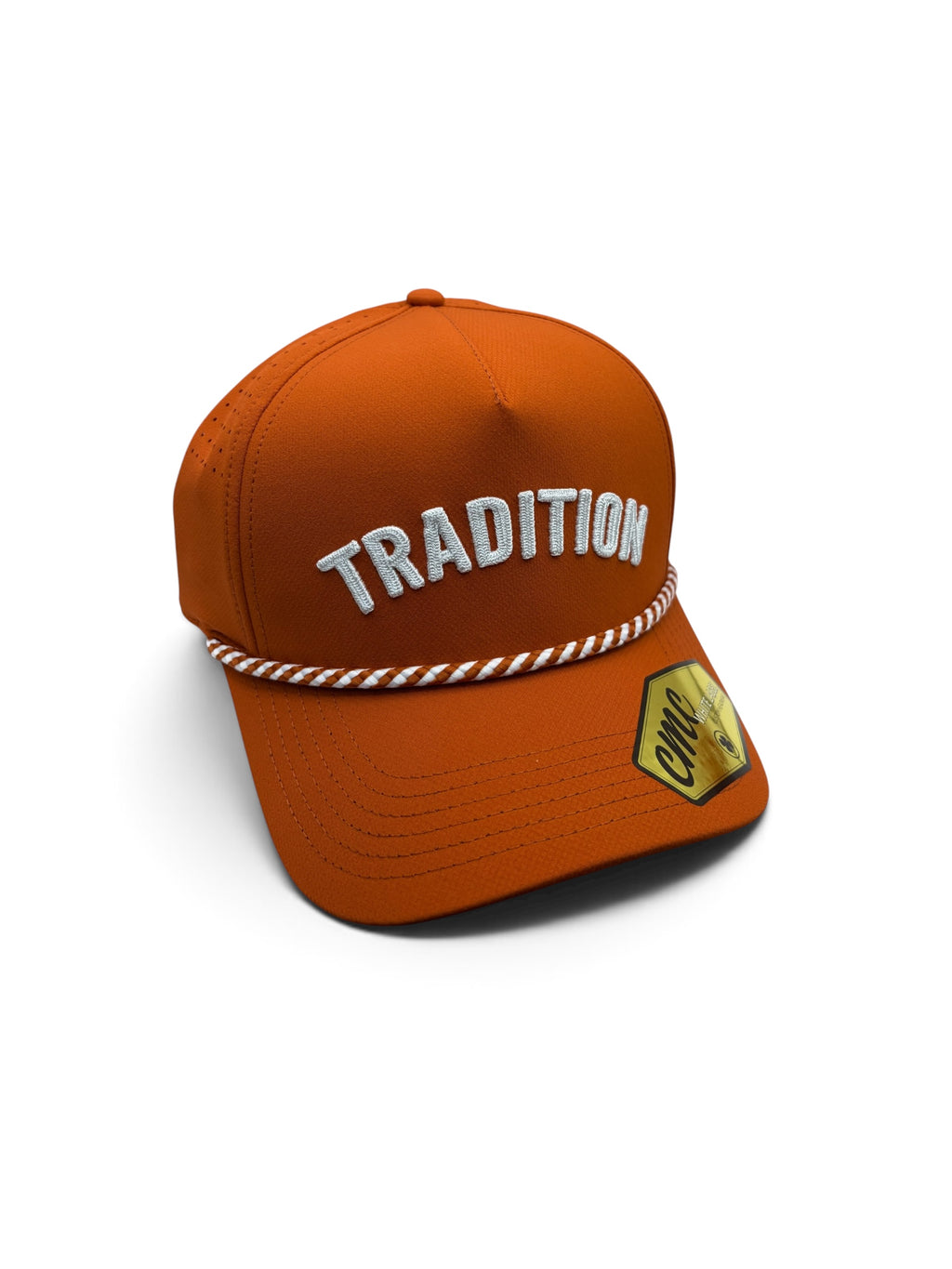 Tradition Burnt Orange and White Rope Hat