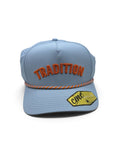 Tradition Dusty Blue and Orange Rope Hat