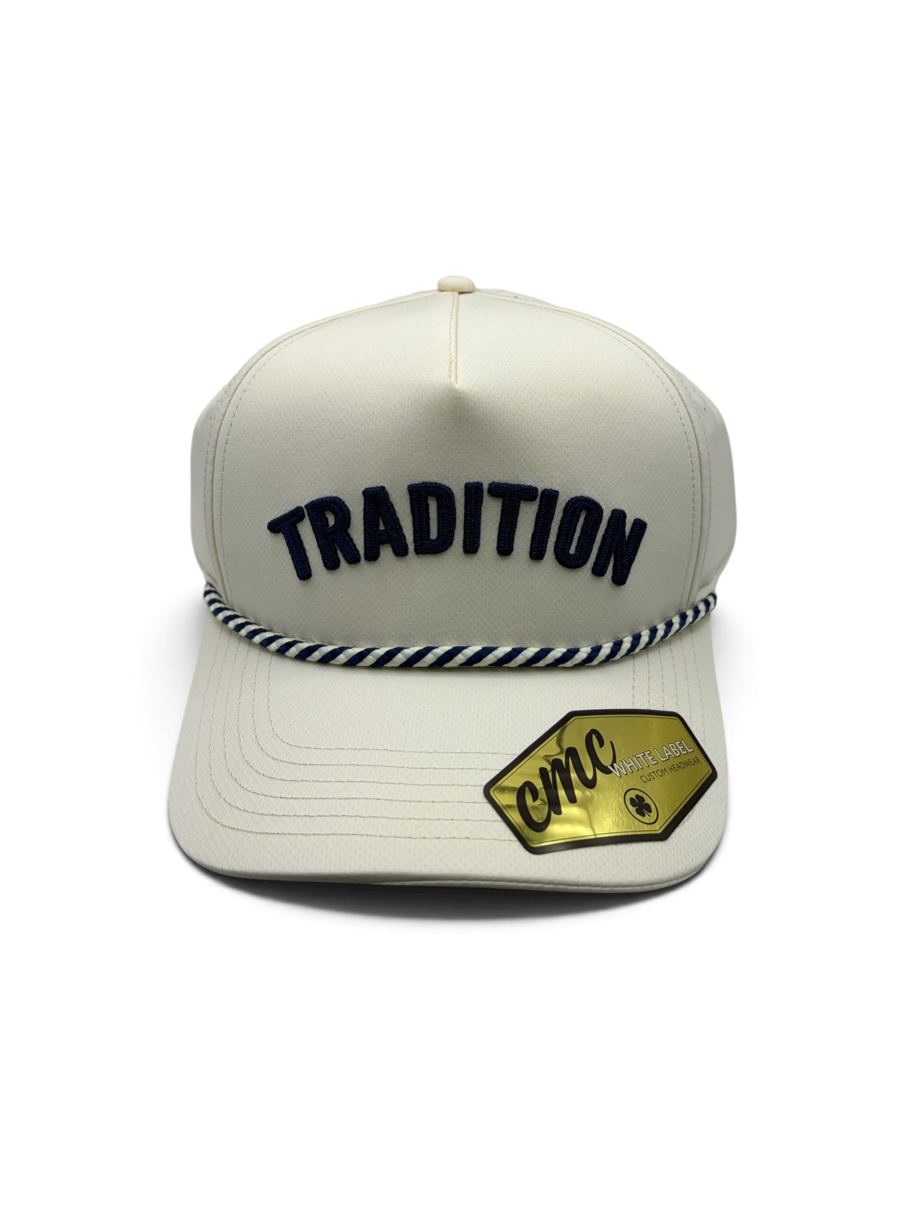 Tradition Pale Yellow and Navy Rope Hat