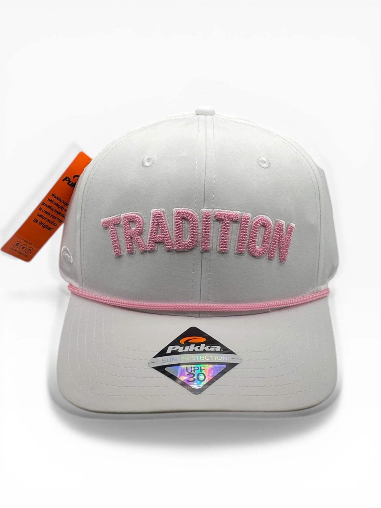 Pink on White TRADITION Pukka Hat