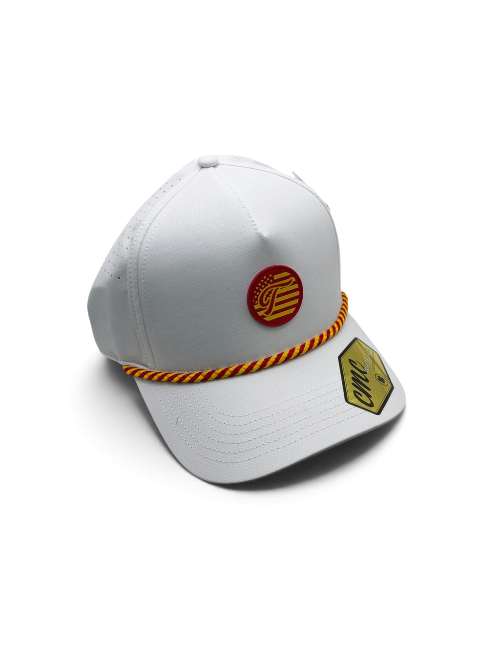 Military Salute US Marines Edition White Red and Yellow Rubber Patch Hat