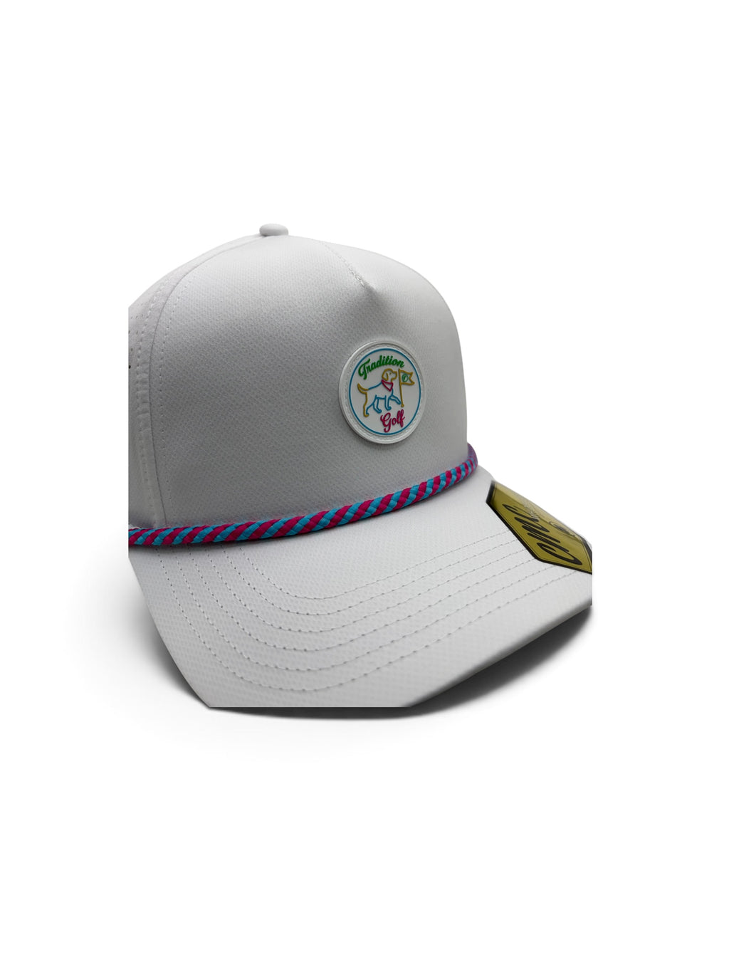 White Neon Dog Rubber Patch Hat