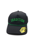 Tradition Black and Green Rope Hat