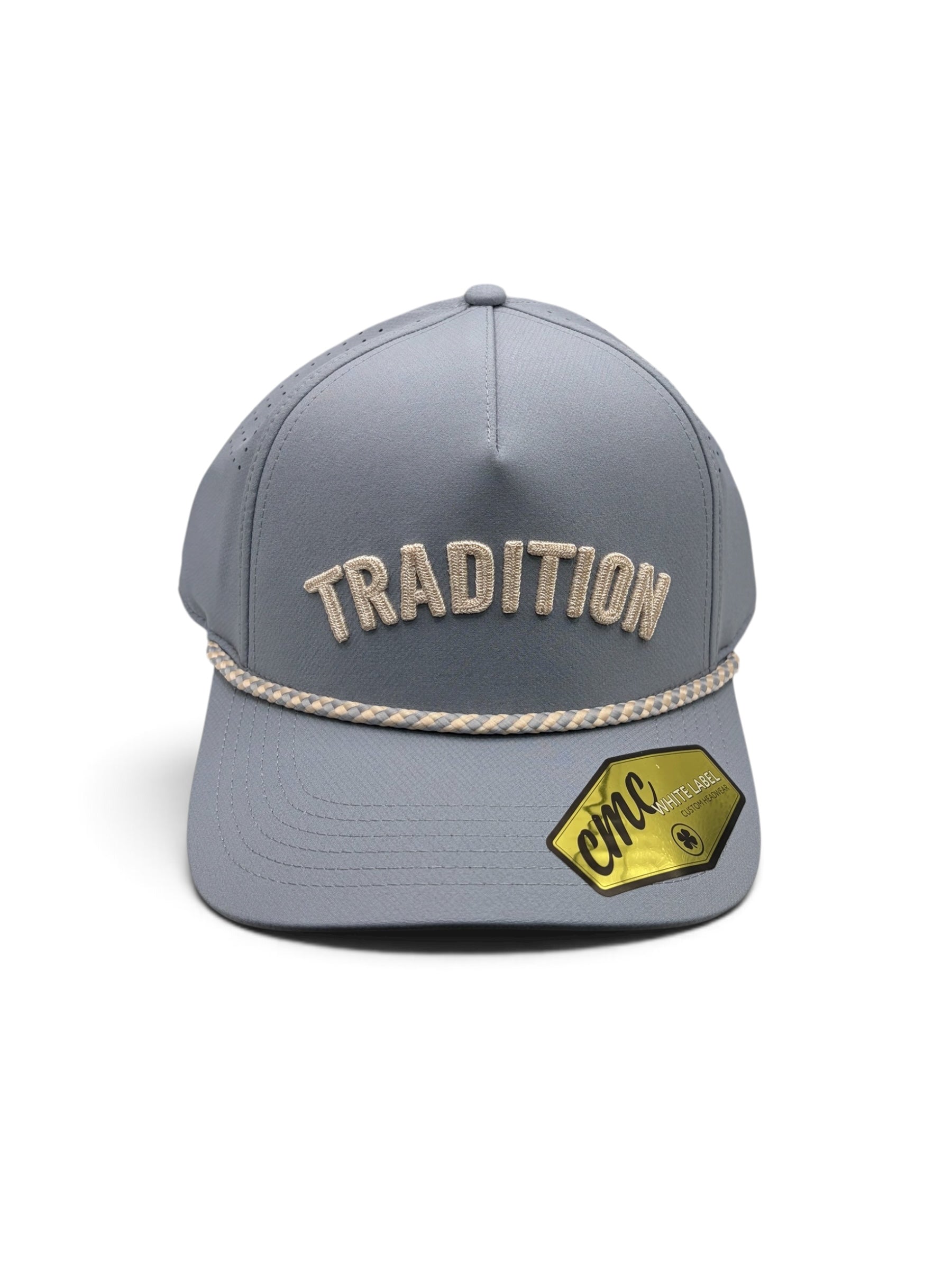 Tradition Gray and Pale Yellow Rope Hat