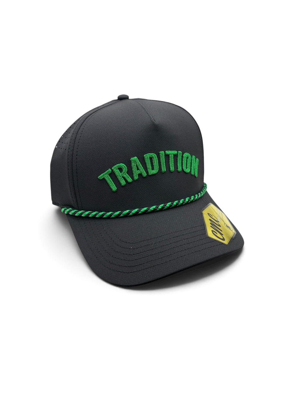 Tradition Black and Green Rope Hat
