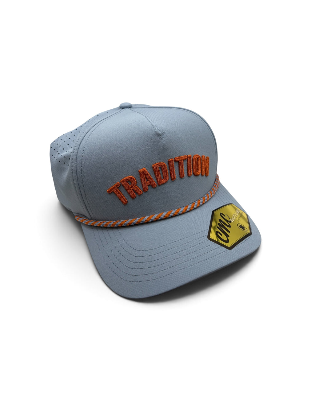 Tradition Dusty Blue and Orange Rope Hat