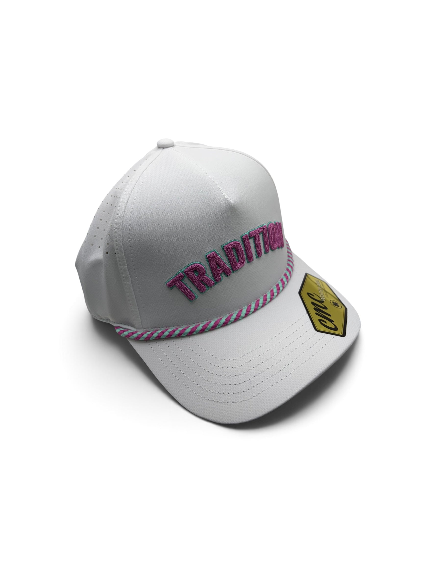 Tradition White Pink and Blue Rope Hat