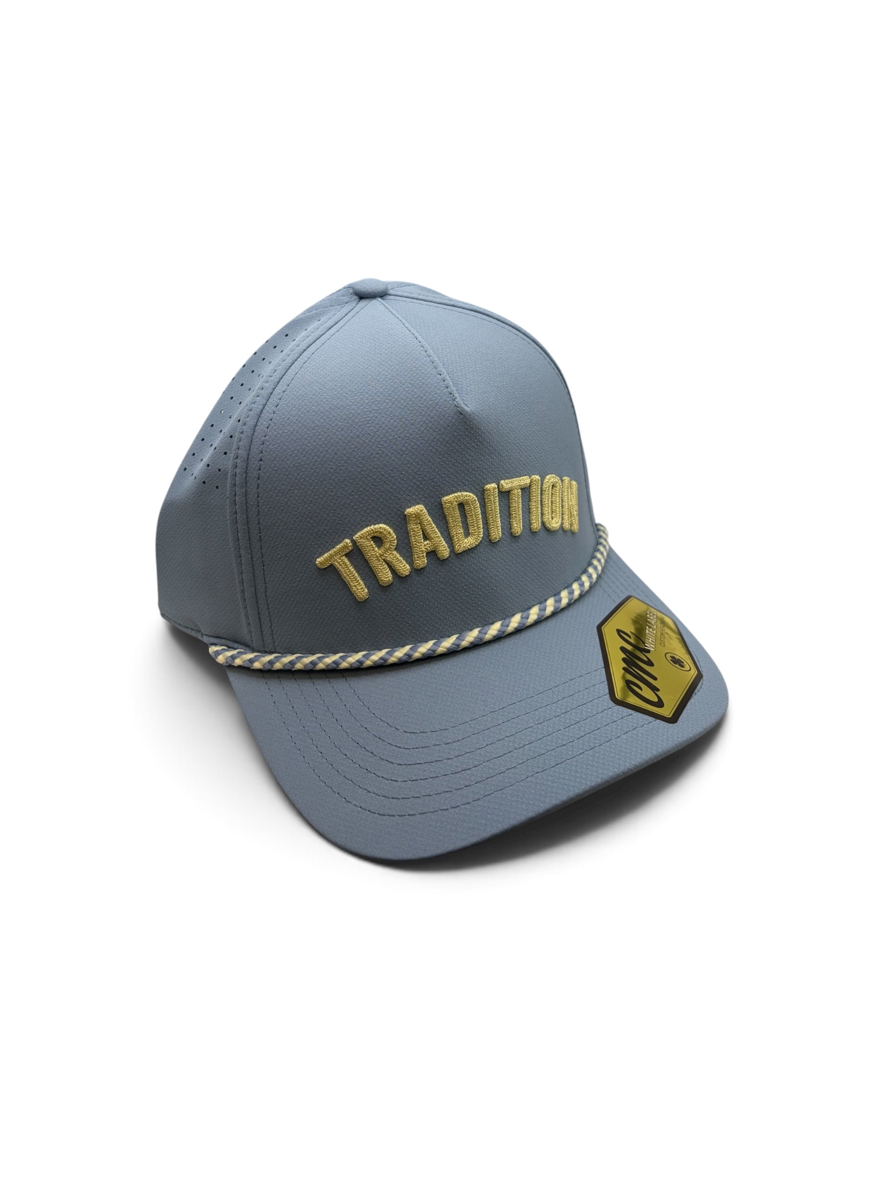 Tradition Dusty Blue and Pale Yellow Rope Hat