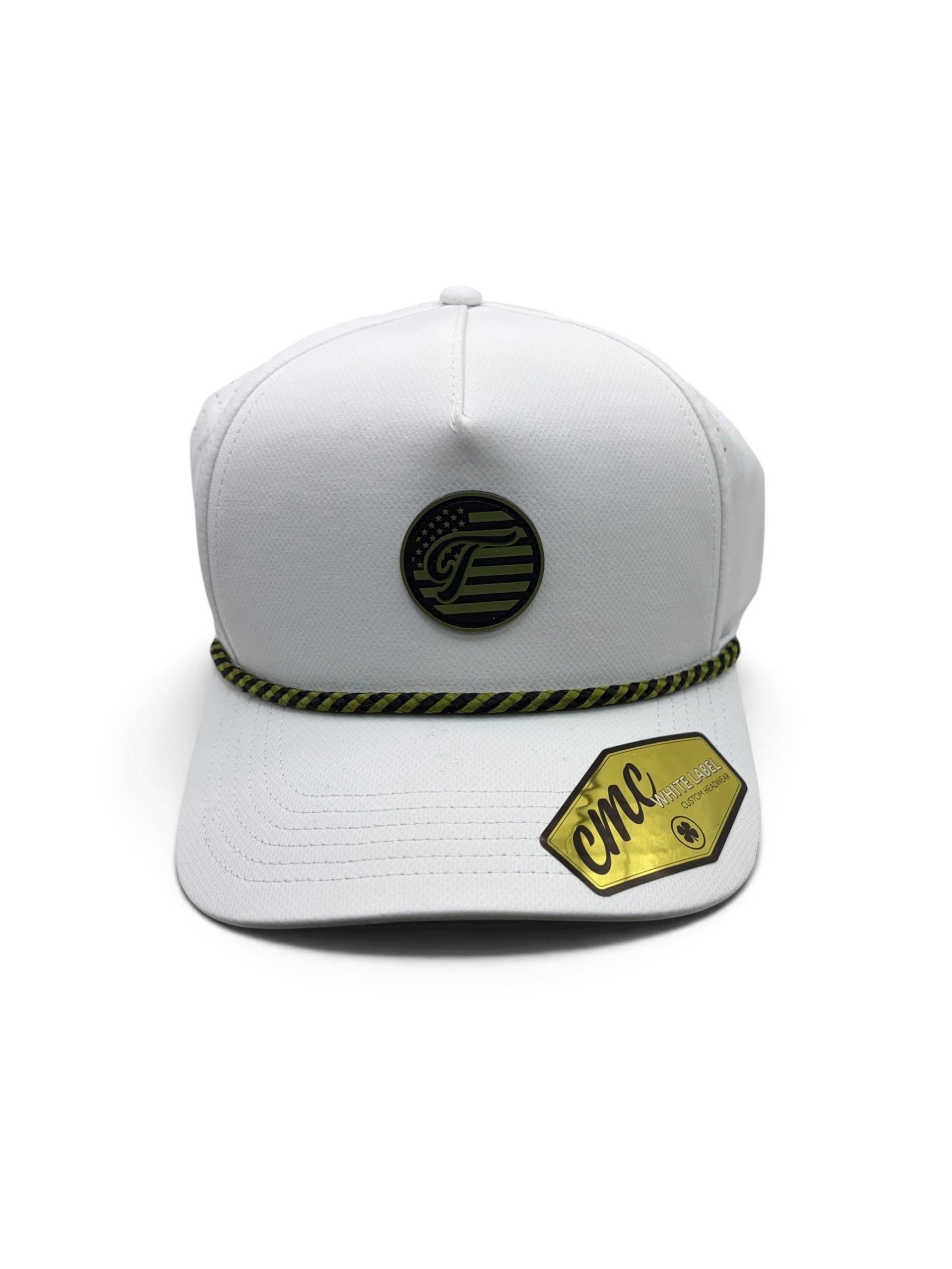 Military Salute US Army Edition White Blavk and Green Rubber Patch Hat