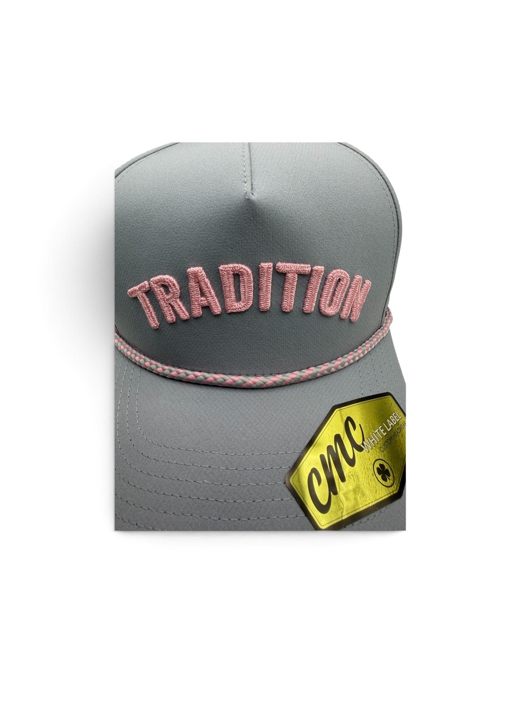 Tradition Gray and Pink Rope Hat