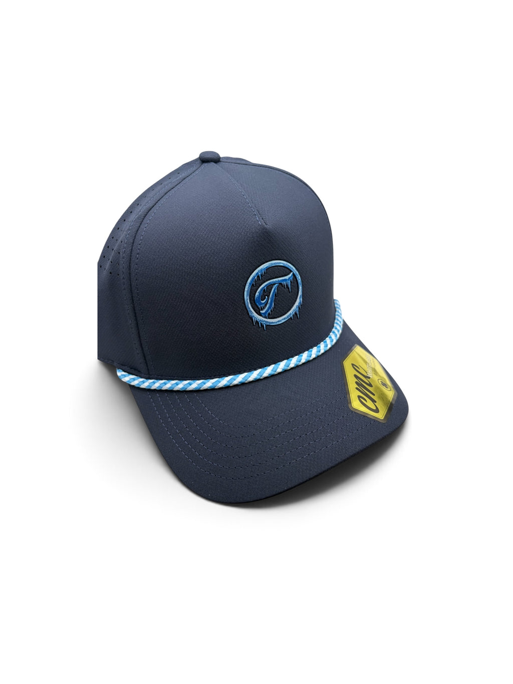 Tradition Navy Frozen Iced Out Rubber Patch Logo Hat