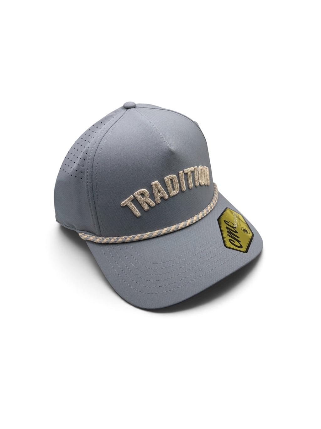 Tradition Gray and Pale Yellow Rope Hat