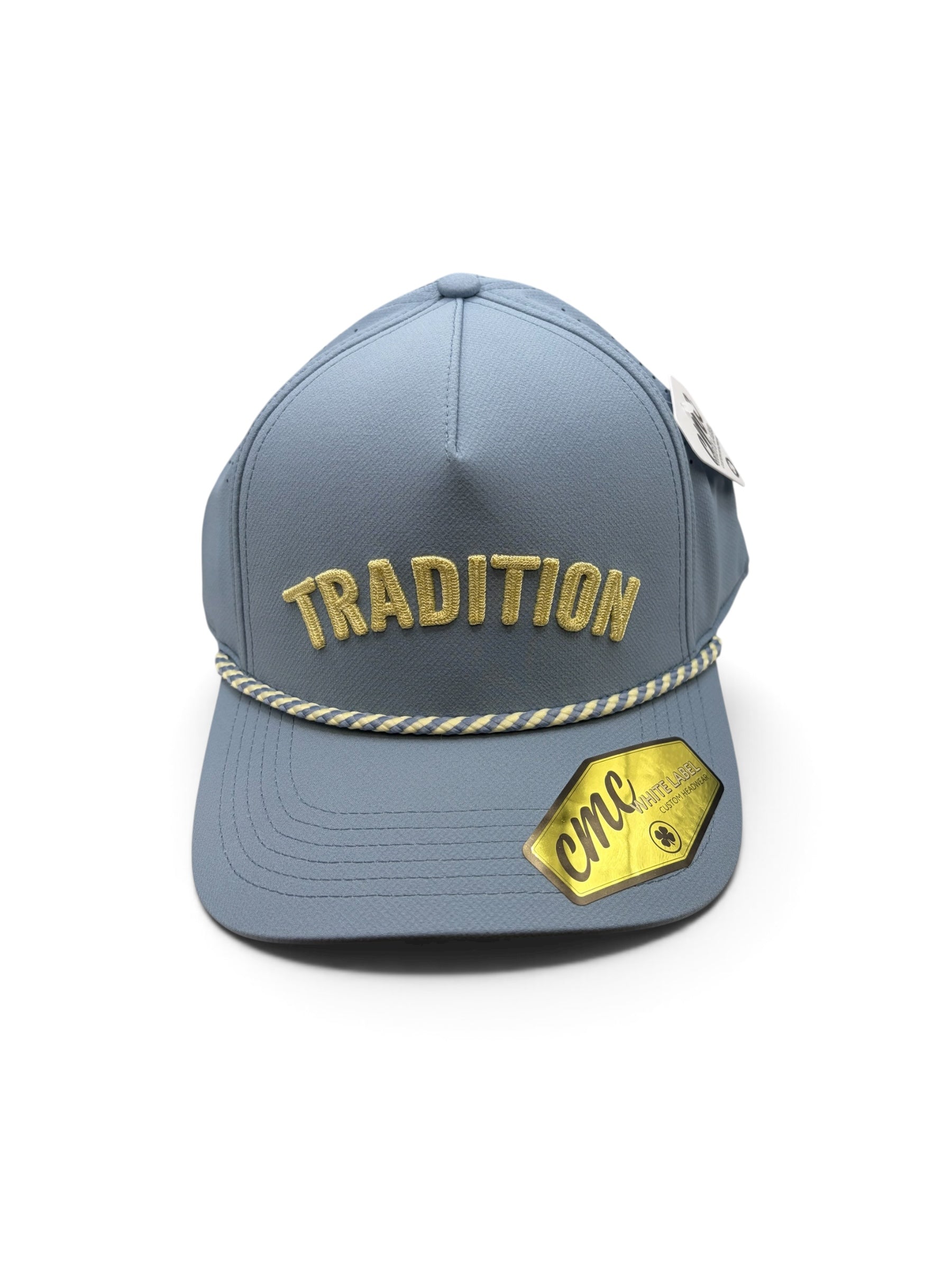 Tradition Dusty Blue and Pale Yellow Rope Hat