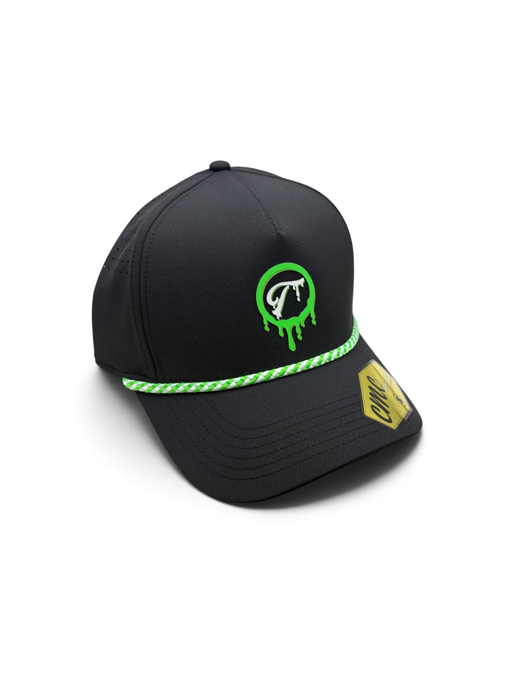 Tradition Black and Bright Green Paint Drip Hat