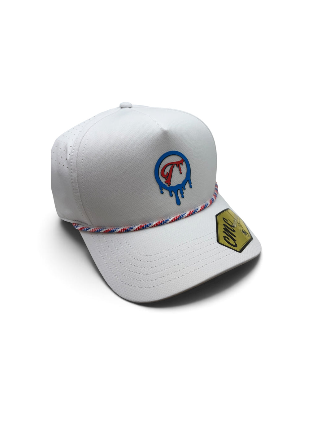 Tradition Paint Drip White Blue and Red Hat