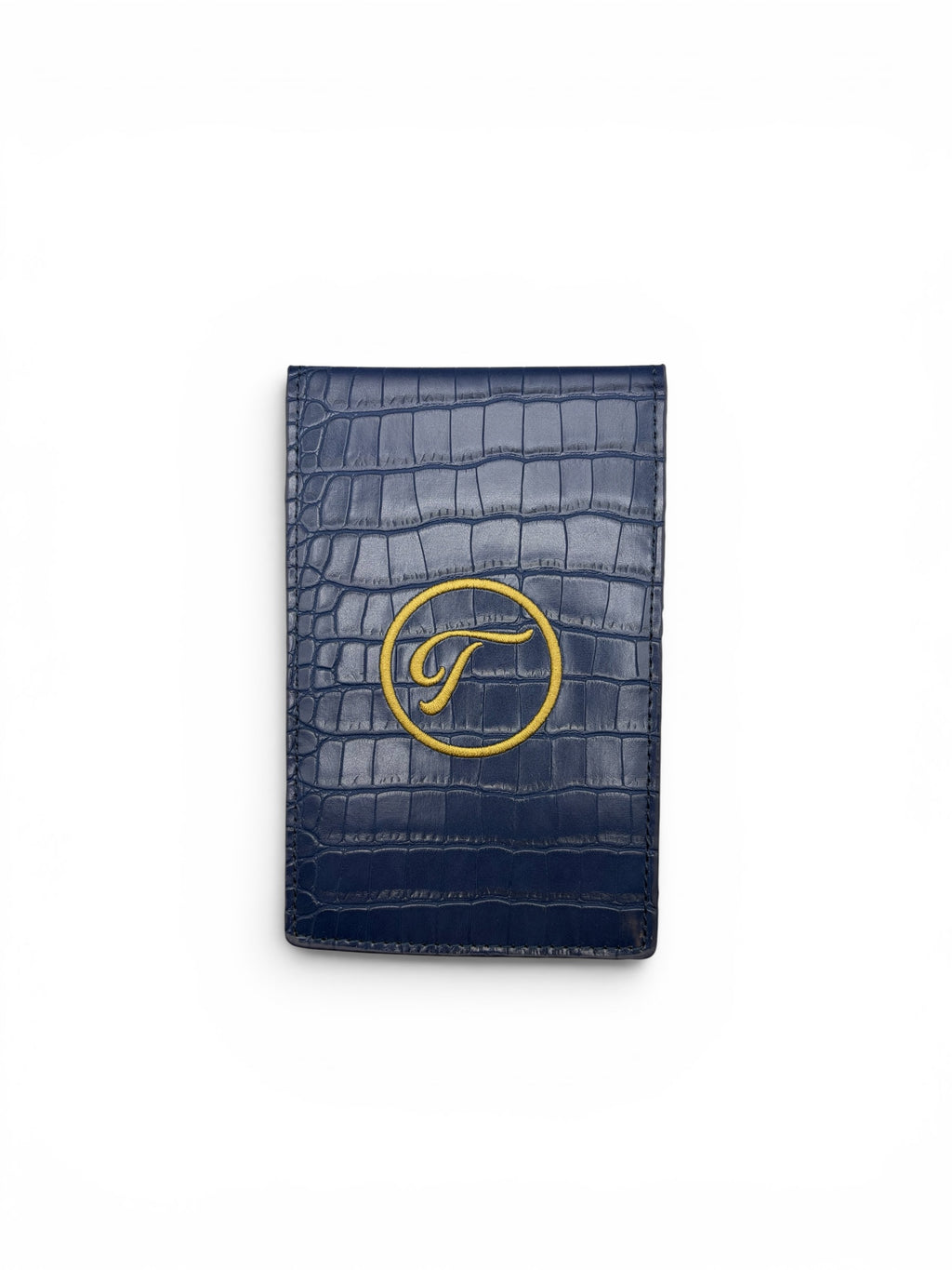 PRG Leather Yardage Book Cover Navy Blue Gator