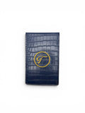 PRG Leather Yardage Book Cover Navy Blue Gator