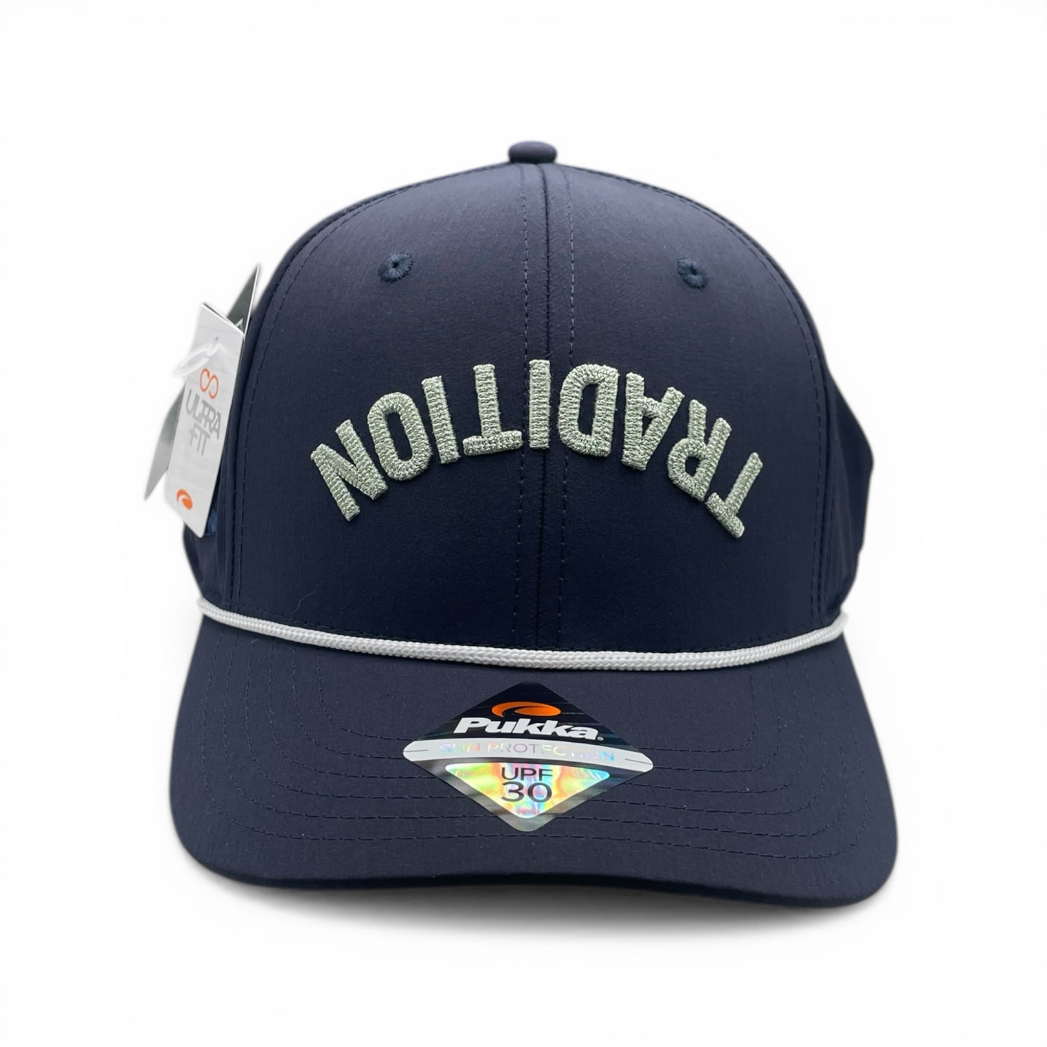 Upside Down Tradition Sage Green on Navy Hat