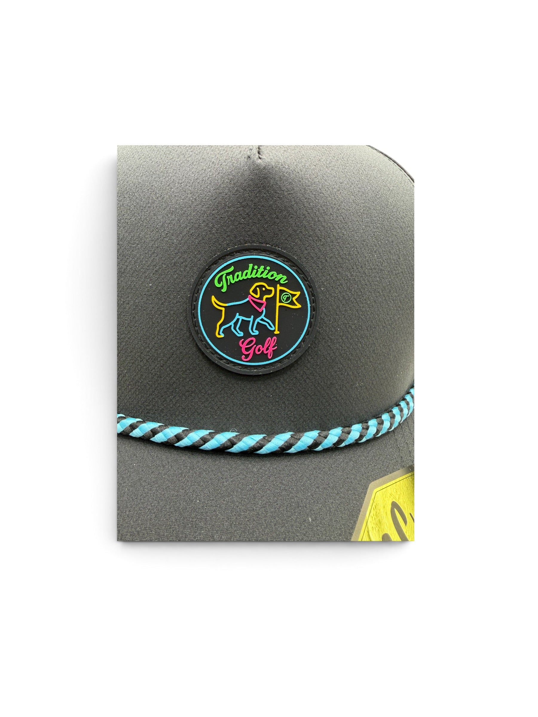 Black Neon Dog Rubber Patch Hat