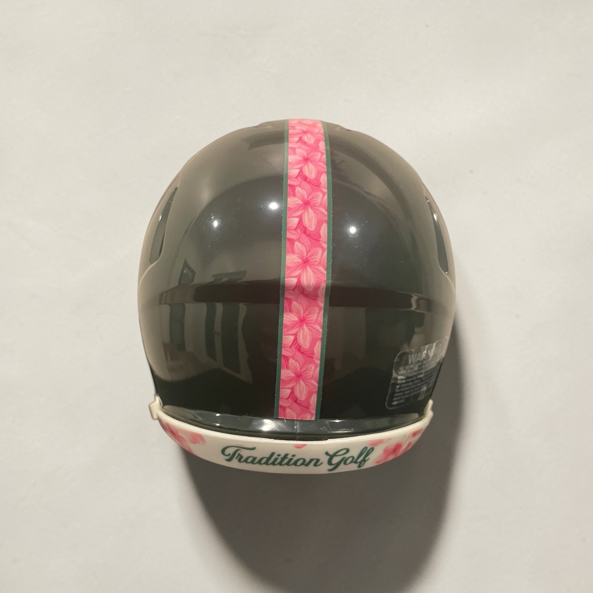Azalea dark green and pink Green Gridiron mini helmet