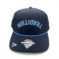 Upside Down Carolina Blue TRADITION on Navy Hat Big Fit