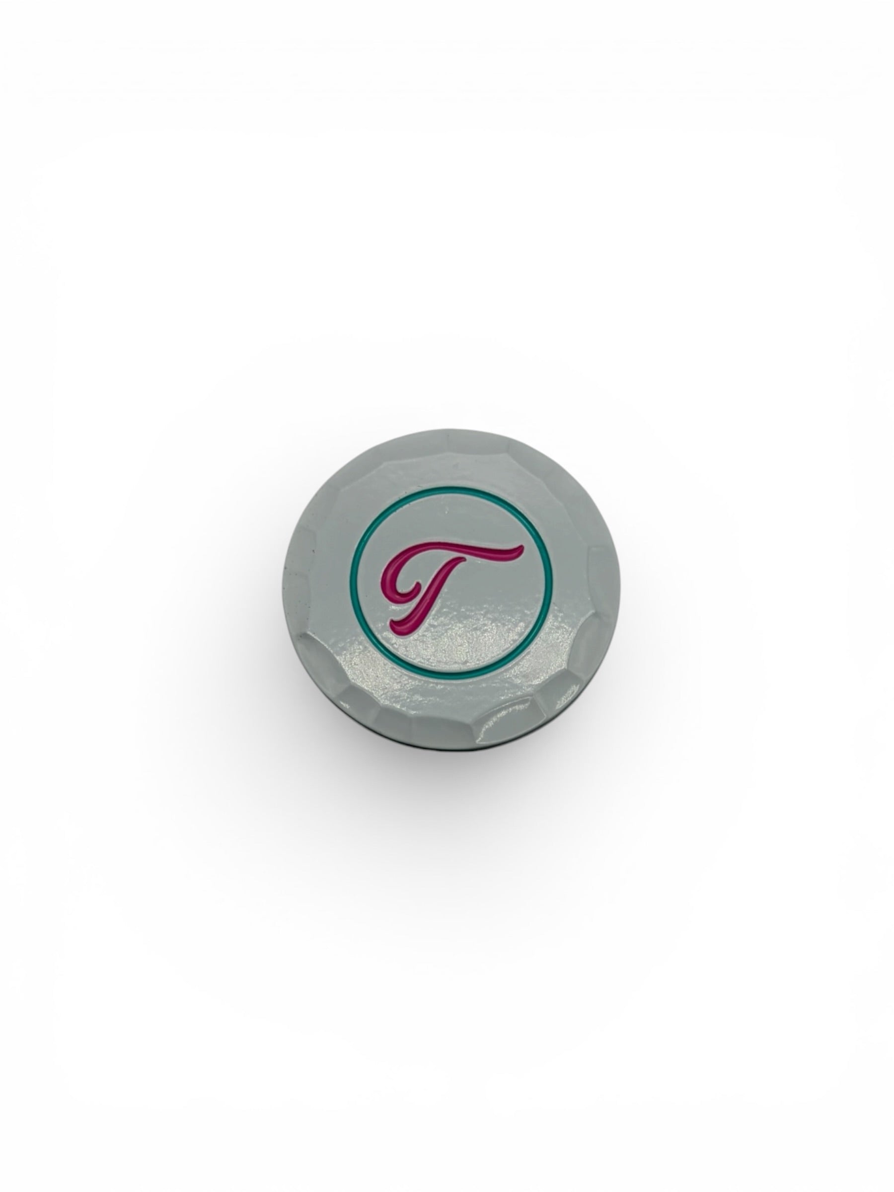 White Miami Vice Hammered Edge Ball Marker