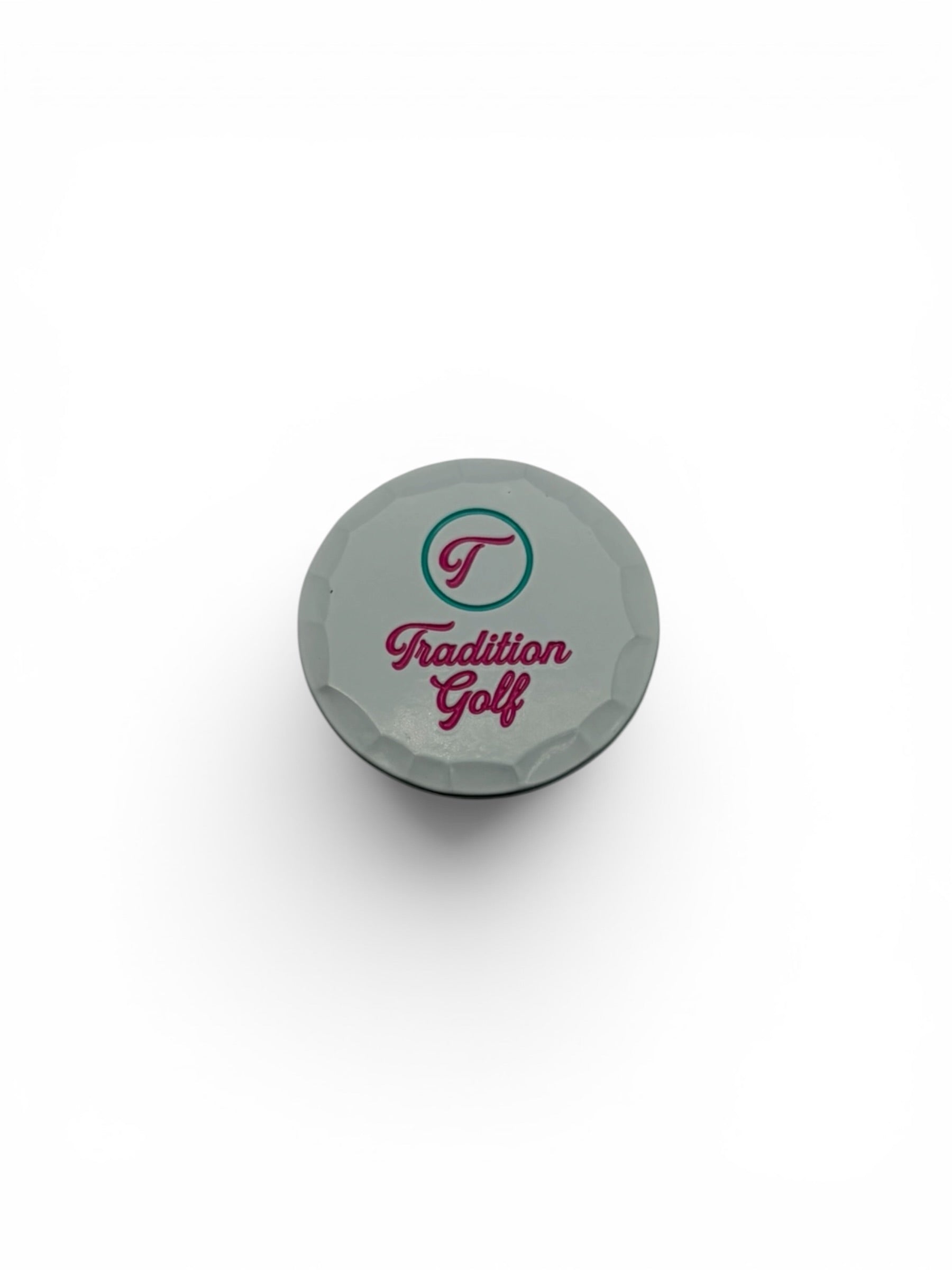 White Miami Vice Hammered Edge Ball Marker