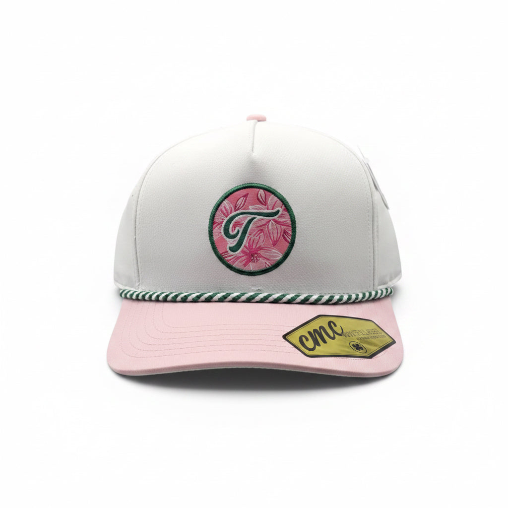 CMC White & Pink Azalea Rope Hat