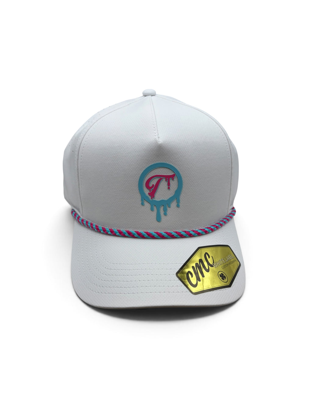 Tradition White Pink and Blue Paint Drip Patch Hat
