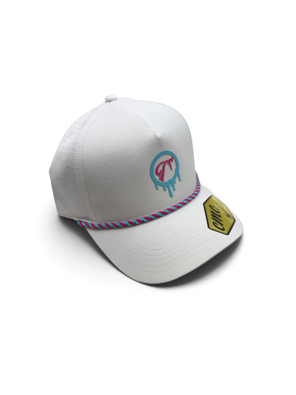 Tradition White Pink and Blue Paint Drip Patch Hat
