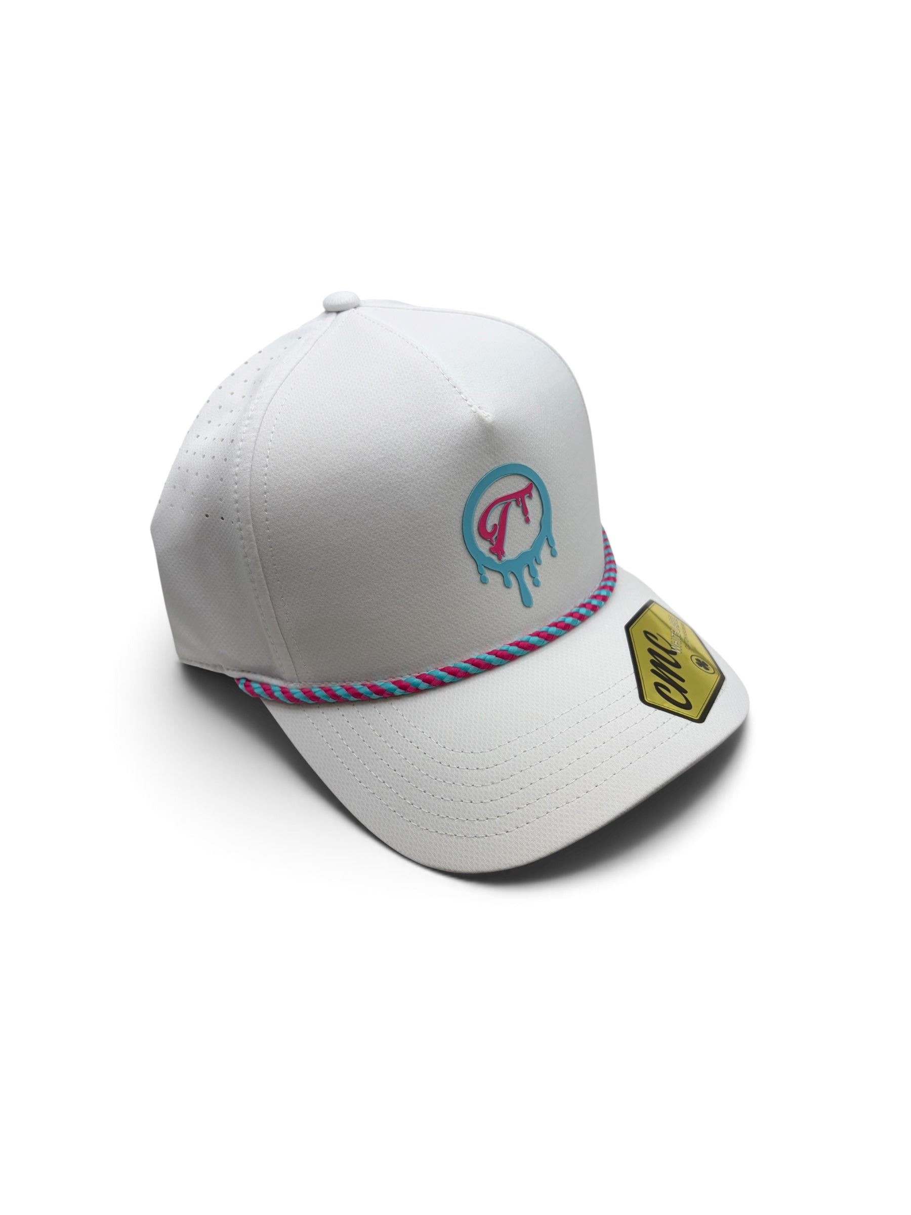 Tradition White Pink and Blue Paint Drip Patch Hat
