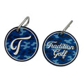 Blue Camo Bag Tag with Carabiner